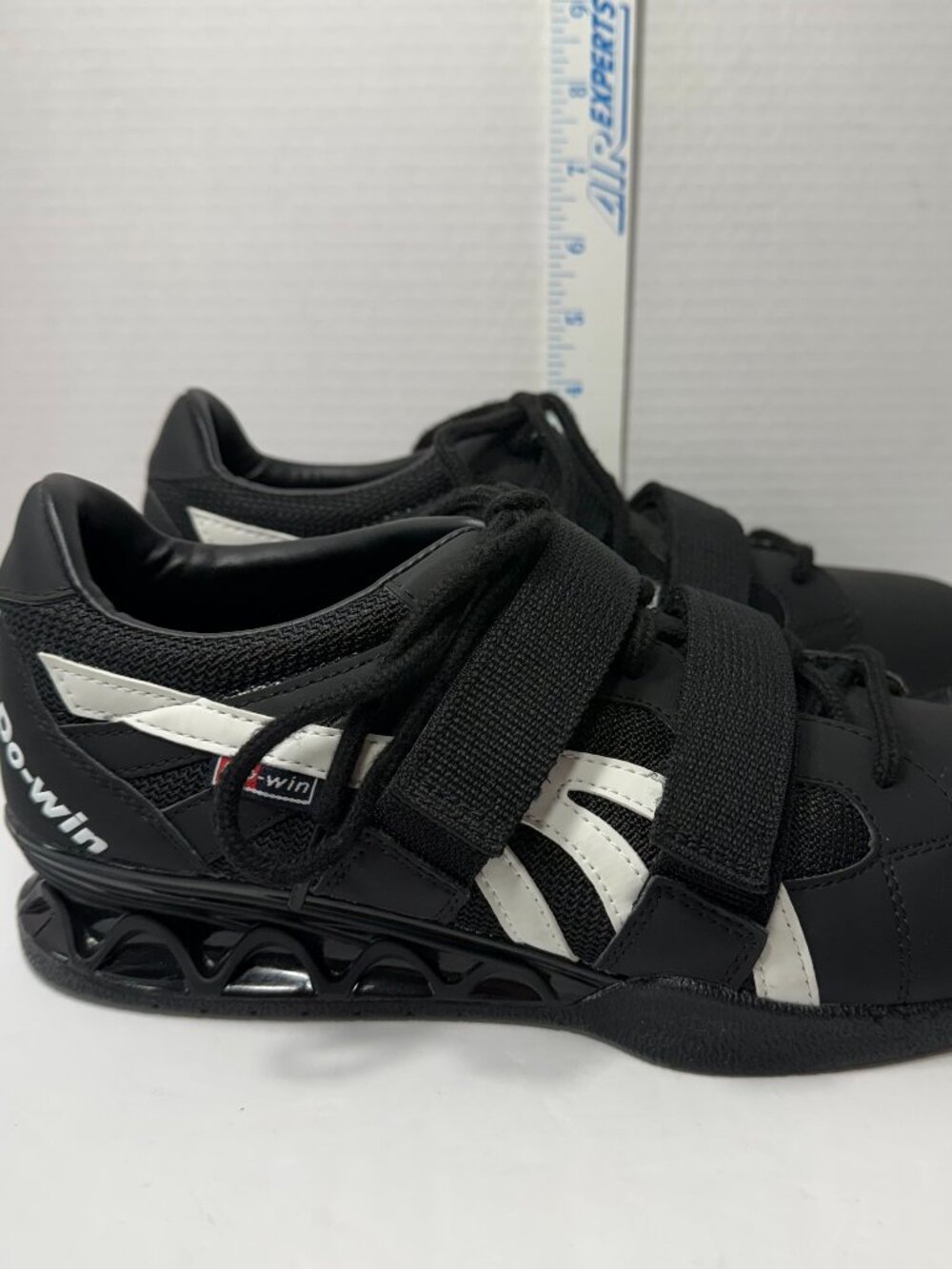 Do-Win Weightlifting Shoes Mens 9 Black/White Dual Strap Powerlifting Squat